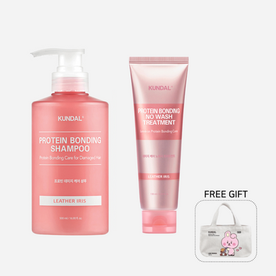 KUNDAL PROTEIN BONDING NO WASH TREATMENT 130ML+ KUNDAL PROTEIN BONDING SHAMPOO 500ML - LEATHER IRIS
