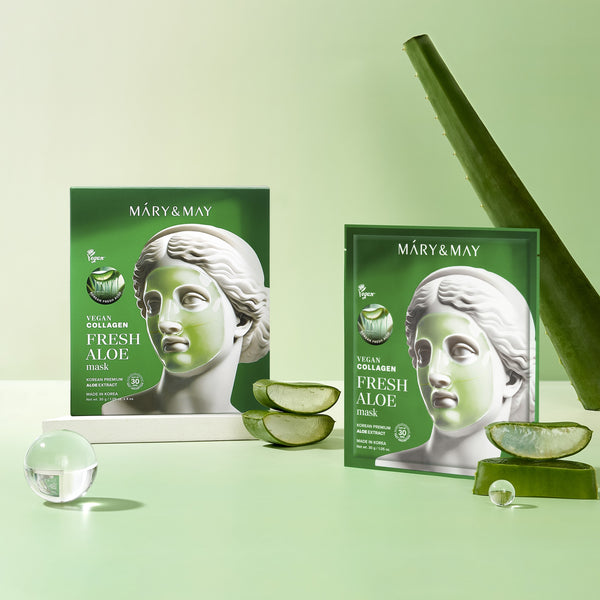 Mary&May Vegan Collagen Fresh Aloe Mask (30g x4)