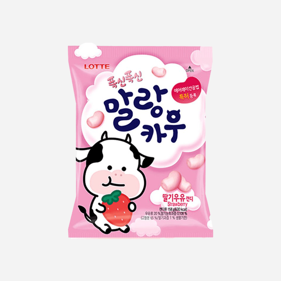 CoréelleKorean SnacksMalang Cow Strawberry Milk Chewy CandyETC