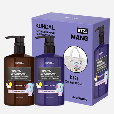 CoréelleKUNDAL[BT21 MANG Bag incl] WHITE MUSK Shampoo + Treatment 300mlHair Essence