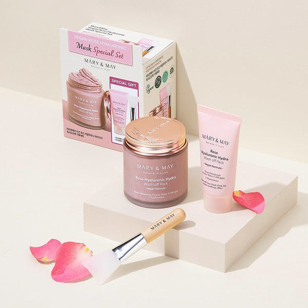 Vegan Rose Hyaluronic Mask Special Set (125g+30g) – Coréelle