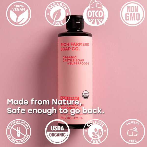 CoréelleRich FarmersRich Farmers Organic Liquid Castile Soap Goji Berry 473mlHealth & Beauty