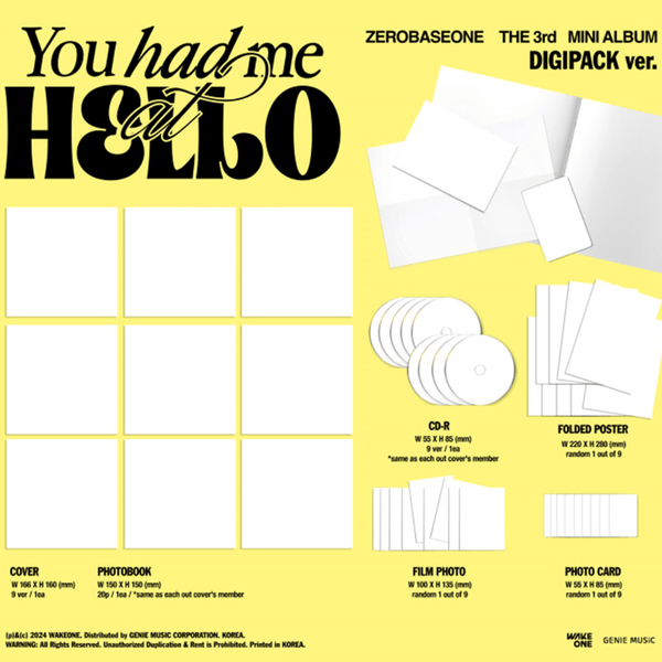 CoréelleZEROBASEONE[ZEROBASEONE] You had me at HELLO (DIGIPACK ver.)Album