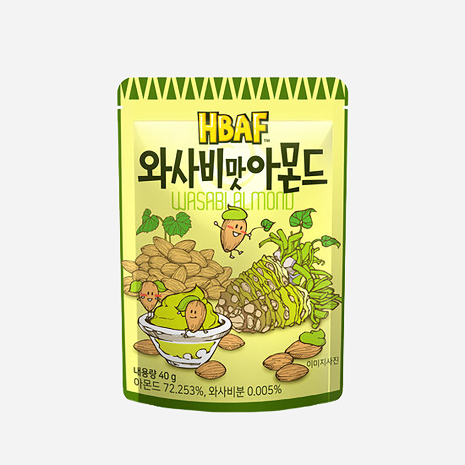 HBAF Korean Style Almonds - Wasabi 40g