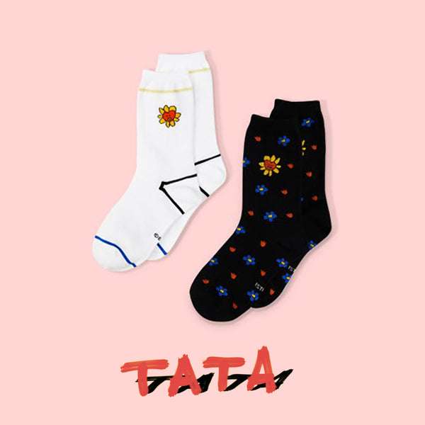BT21 Flower Socks 2 pairs 1 set