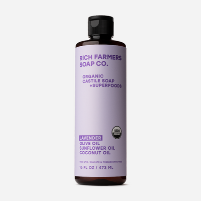Rich Farmers Organic Liquid Castile Soap Lavender 473ml