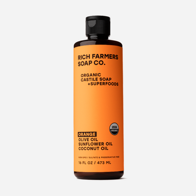Rich Farmers Organic Liquid Castile Soap Orange 473ml